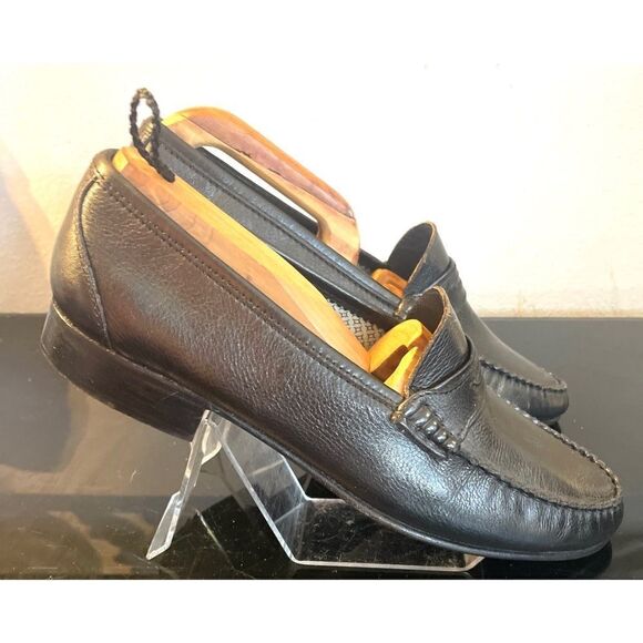 Casuccio & Scalera Italian Penny Loafers Black Leather Eur Sz 41, US Sz 8M main image 6